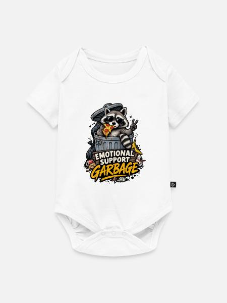 Emotionaler Müllsupport Waschbär - Baby Premium Kurzarmbody - Weiß