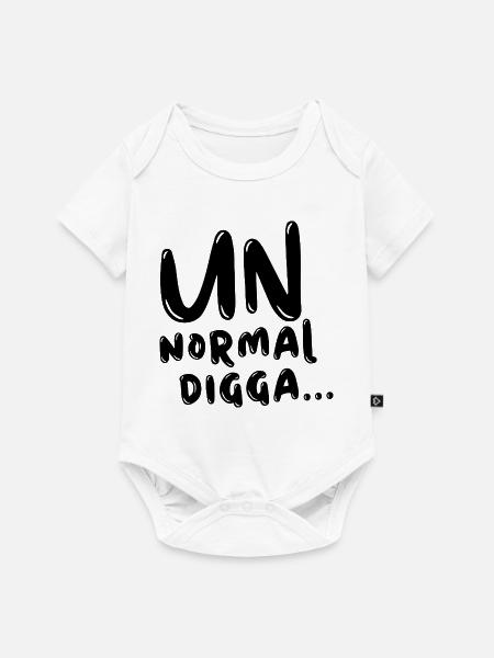 Unnormal Digga Lustiger Jugendslang Spruch - Baby Premium Kurzarmbody - Weiß
