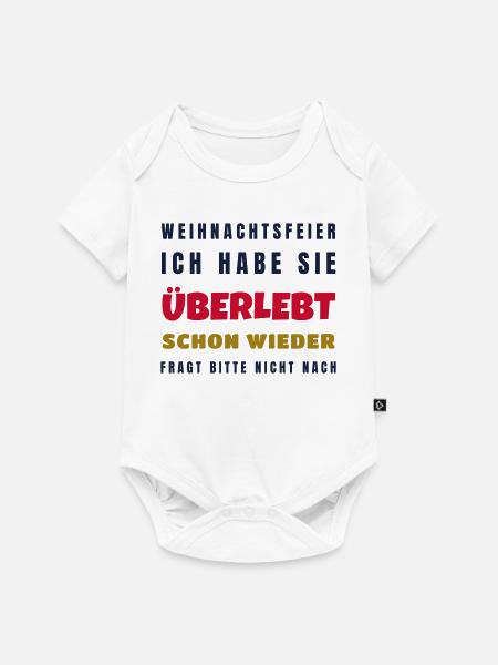 Weihnachtsfeier überlebt schon wieder - Büro - Baby Premium Kurzarmbody - Weiß