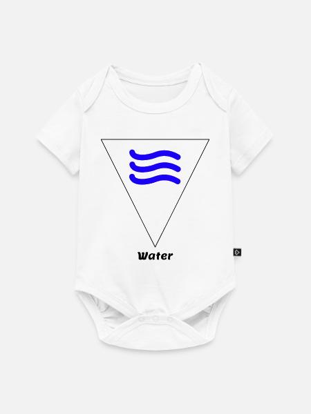Wasser Element Symbol Alchemie Wicca - Baby Premium Kurzarmbody - Weiß
