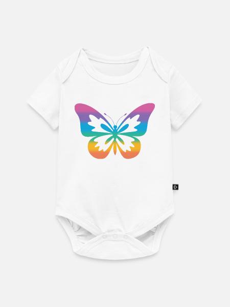 Schmetterling Regenbogen Autismus-Spektrum - Baby Premium Kurzarmbody - Weiß
