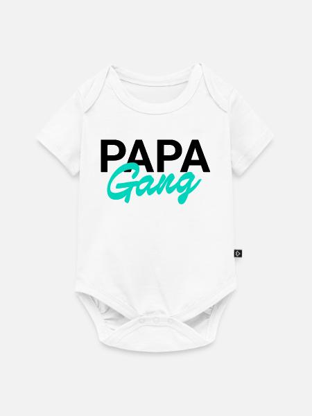 Papa Gang (black) - Baby Premium Kurzarmbody - Weiß
