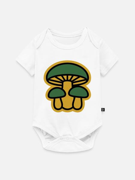 Gelbe Pilze Wald Icon - Baby Premium Kurzarmbody - Weiß