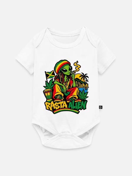 Rasta Alien - Baby Premium Kurzarmbody - Weiß
