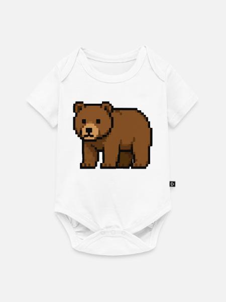 Pixelbär im Pixelwald - Baby Premium Kurzarmbody - Weiß