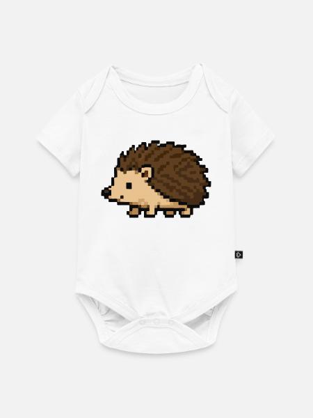 Pixeliger Igel im Retro-Stil - Baby Premium Kurzarmbody - Weiß