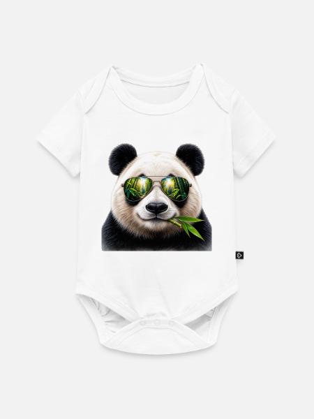 Cool Panda - Baby Premium Kurzarmbody - Weiß
