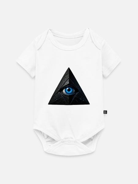 Pyramide mit blauem Auge - Baby Premium Kurzarmbody - Weiß