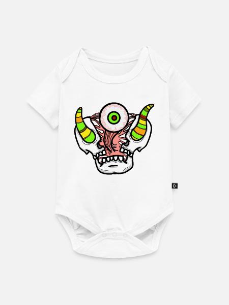 Schädel von einem Parasiten aufgerissen. - Baby Premium Kurzarmbody - Weiß