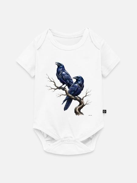Celtic Ravens Zweig-Design. - Baby Premium Kurzarmbody - Weiß