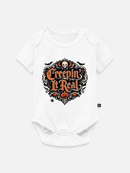 Halloween Totenkopf Ornament-Stil - Baby Premium Kurzarmbody - Weiß