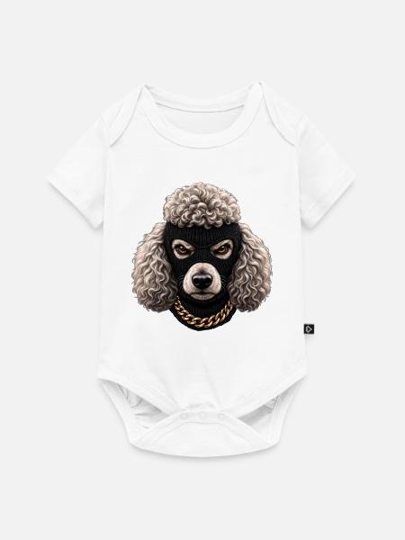 Böser Pudel mit Sturmhaube - Baby Premium Kurzarmbody - Weiß