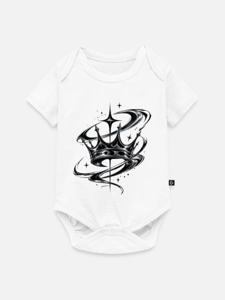 Metallische Sternkrone - Baby Premium Kurzarmbody - Weiß