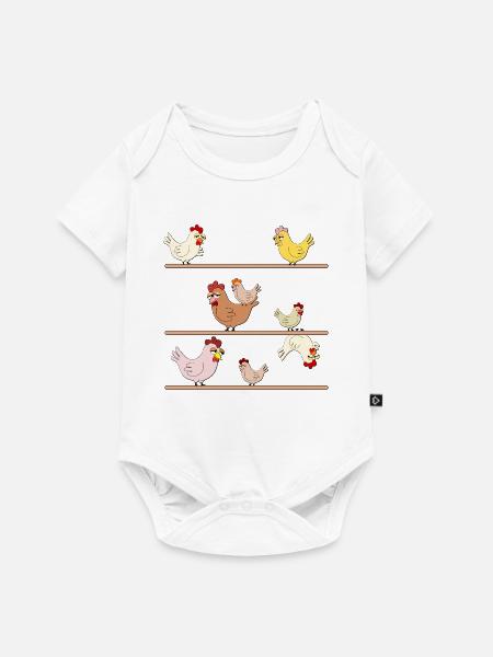 Hühner Hühner - Baby Premium Kurzarmbody - Weiß