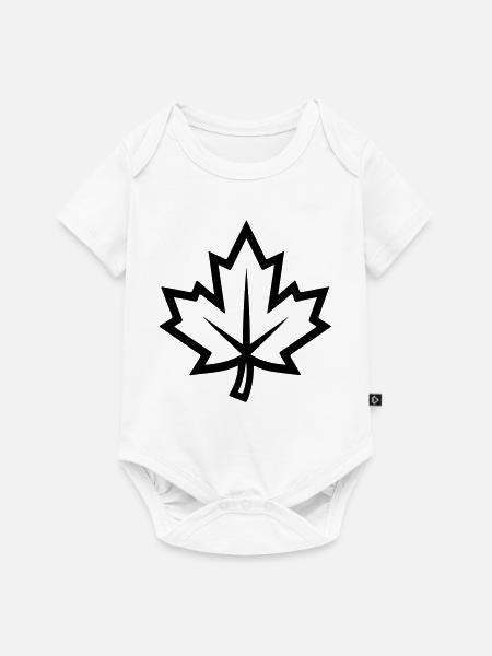 Ahornblatt Symbol Herbst - Baby Premium Kurzarmbody - Weiß