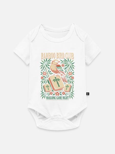 Bambusvogel Klub Mahjong Nacht - Baby Premium Kurzarmbody - Weiß