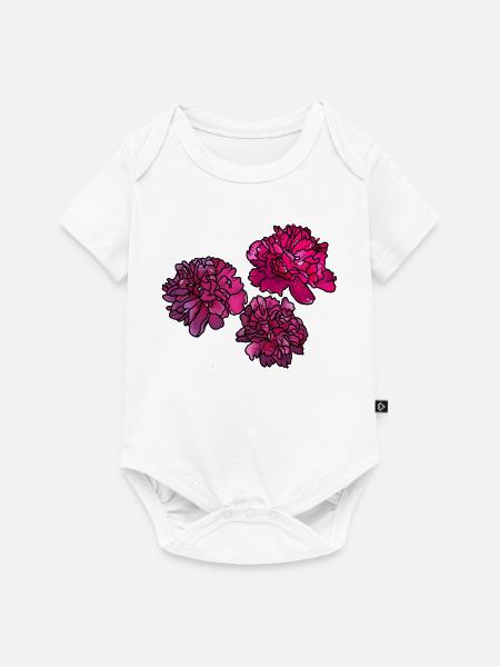 Pfingstrosen - Baby Premium Kurzarmbody - Weiß