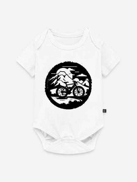 Fahrradfahrer Grafik - Baby Premium Kurzarmbody - Weiß