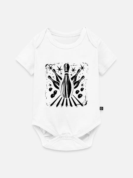 Bowling Grafik - Baby Premium Kurzarmbody - Weiß