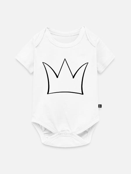 Krone_schwarz - Baby Premium Kurzarmbody - Weiß