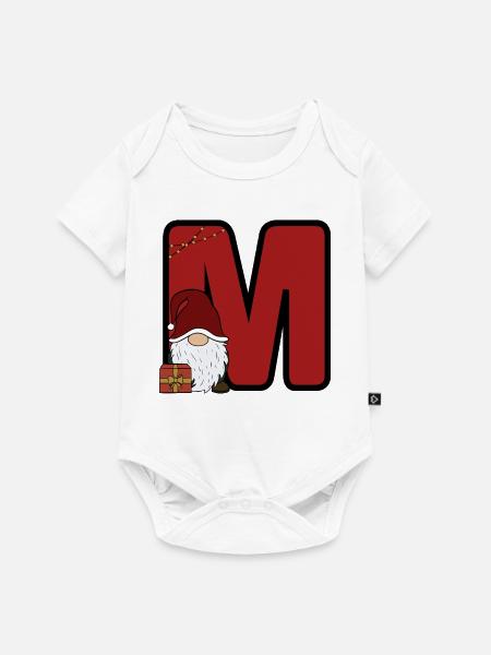 M Weihnachtsmann mit Geschenk - Baby Premium Kurzarmbody - Weiß