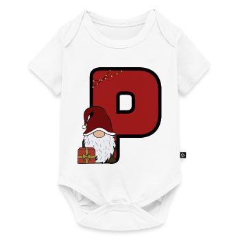 P mit Santa: Festlicher Weihnachtsgruß - Baby Premium Kurzarmbody - Weiß - Vorne