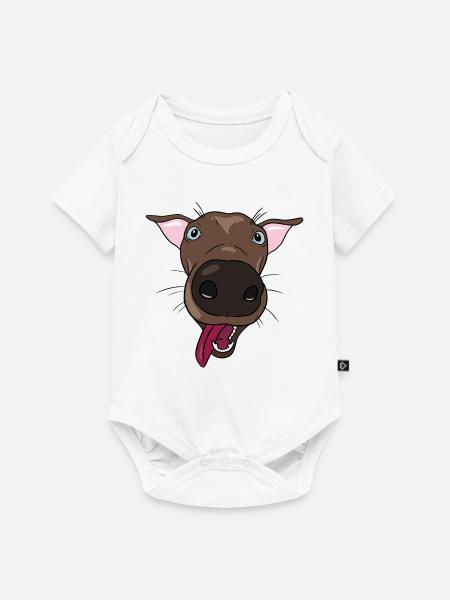 Verspielter Hund - Baby Premium Kurzarmbody - Weiß