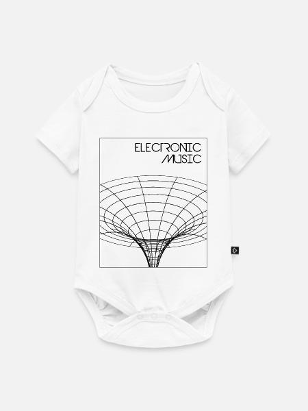 Elektronisches Musikplakat - Baby Premium Kurzarmbody - Weiß