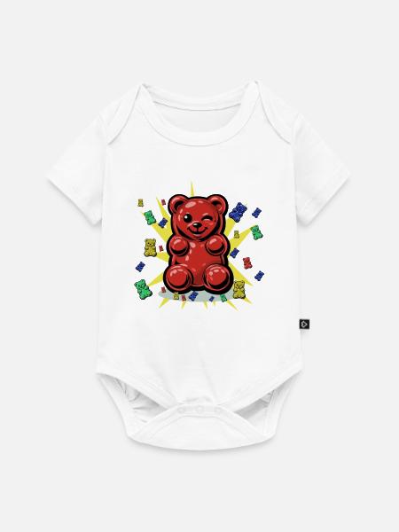 Gute Laune Gummibär - Baby Premium Kurzarmbody - Weiß