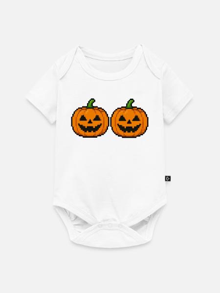 Kürbisse Pixel - Baby Premium Kurzarmbody - Weiß
