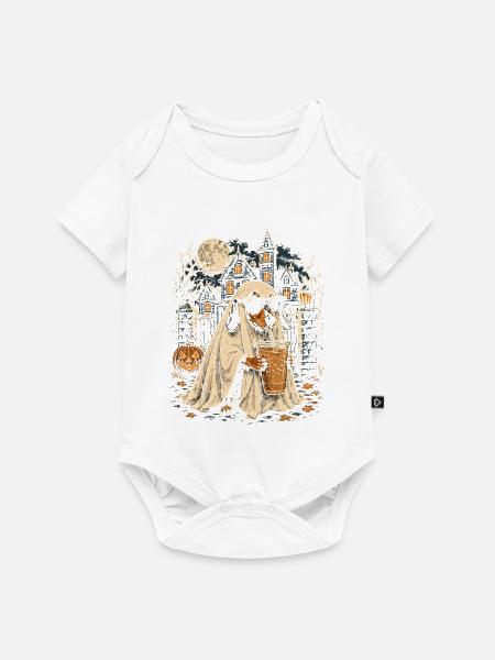 Geisterhund Halloween-Gestalt - Baby Premium Kurzarmbody - Weiß