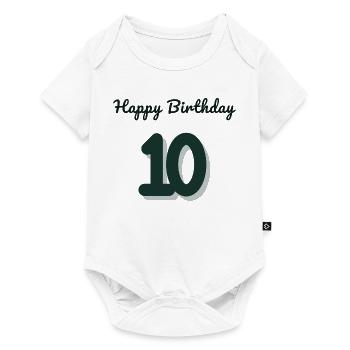 10. 10 JAHRE. 10-JÄHRIGES JUBILÄUM. 10-JÄHRIGES JUBILÄUM. - Baby Premium Kurzarmbody - Weiß - Vorne