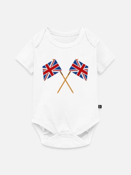 Flagge Großbritanniens - Baby Premium Kurzarmbody - Weiß