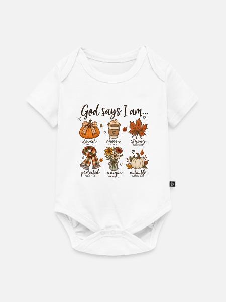  Gott Sagt Ich Bin Herbsternte - Baby Premium Kurzarmbody - Weiß