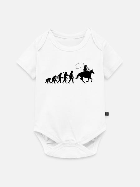 Cowboy Evolution Western Stil Rodeo Lassowerfer - Baby Premium Kurzarmbody - Weiß