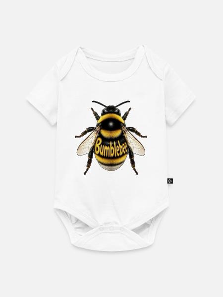 Bumblebee Typografie Illustration - Baby Premium Kurzarmbody - Weiß
