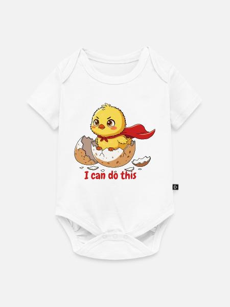 Superhelden-Chick – Ich kann das schaffen - Baby Premium Kurzarmbody - Weiß