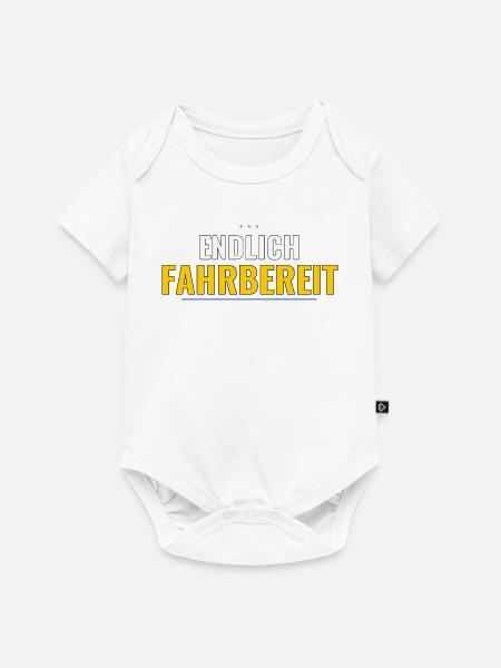 Endlich fahrbereit – Geschenk zum Führerschein - Baby Premium Kurzarmbody - Weiß