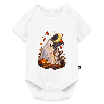 Funny Ghost Chihuahua Dog Boop Halloween - Baby Premium Kurzarmbody - Weiß - Vorne