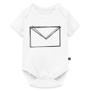 Briefumschlag handgezeichnet - Baby Premium Kurzarmbody - Weiß - Vorne