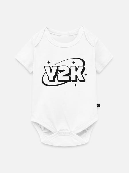 Y2K Nostalgie Neon Sparkle - Baby Premium Kurzarmbody - Weiß