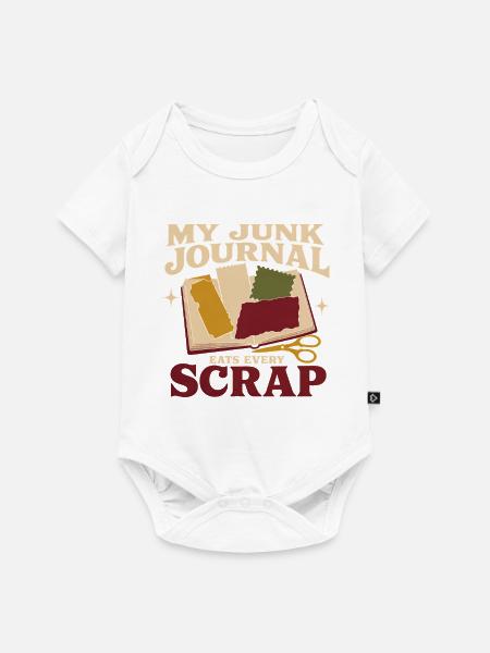 Junk Journal Junk Journaling Ephemera Liebhaber - Baby Premium Kurzarmbody - Weiß