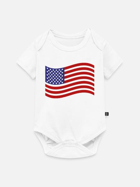 Flagge der Vereinigten Staaten - Baby Premium Kurzarmbody - Weiß