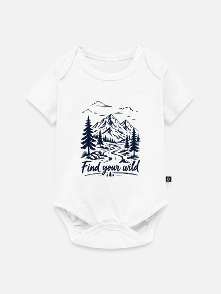 Finden Sie Ihre Wildnis – Mountain Wilderness Adventure T-S - Baby Premium Kurzarmbody - Weiß