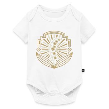 Art Deco Goldlilienbogen - Baby Premium Kurzarmbody - Weiß - Vorne