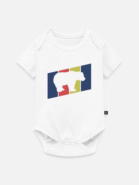 Bär Silhouette Retro Style - Baby Premium Kurzarmbody - Weiß