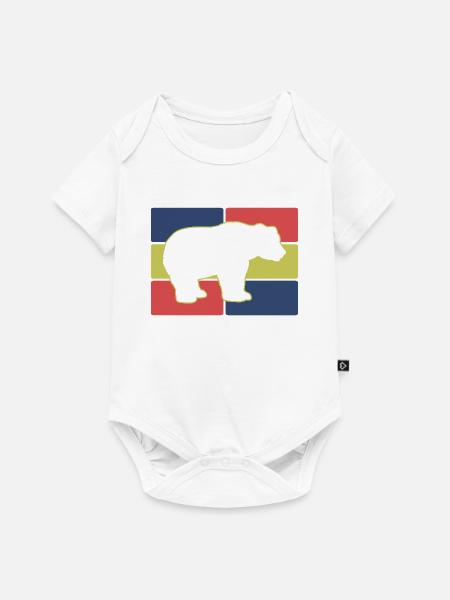 Bär Silhouette Geometrisch - Baby Premium Kurzarmbody - Weiß