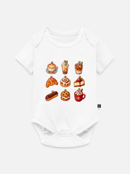 Köstliche Backwaren Charm Anhänger - Baby Premium Kurzarmbody - Weiß