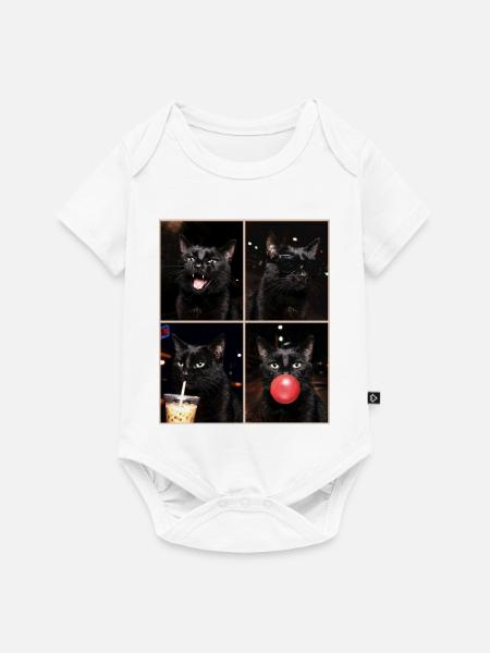 Katzen schwarze Katze - Baby Premium Kurzarmbody - Weiß