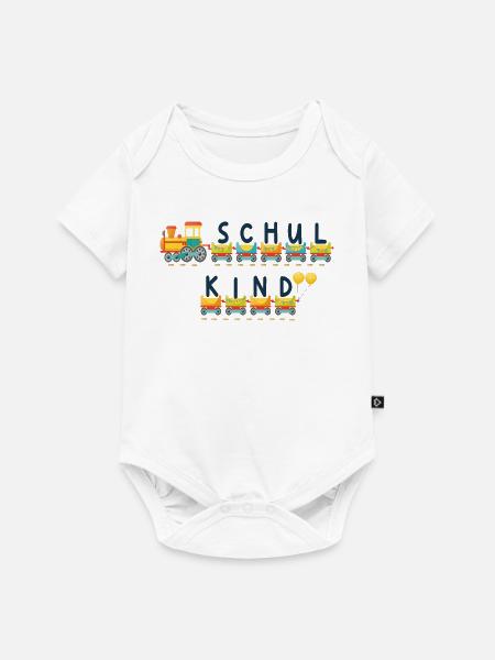 Schule 2026 Bunte Eisenbahn - Baby Premium Kurzarmbody - Weiß